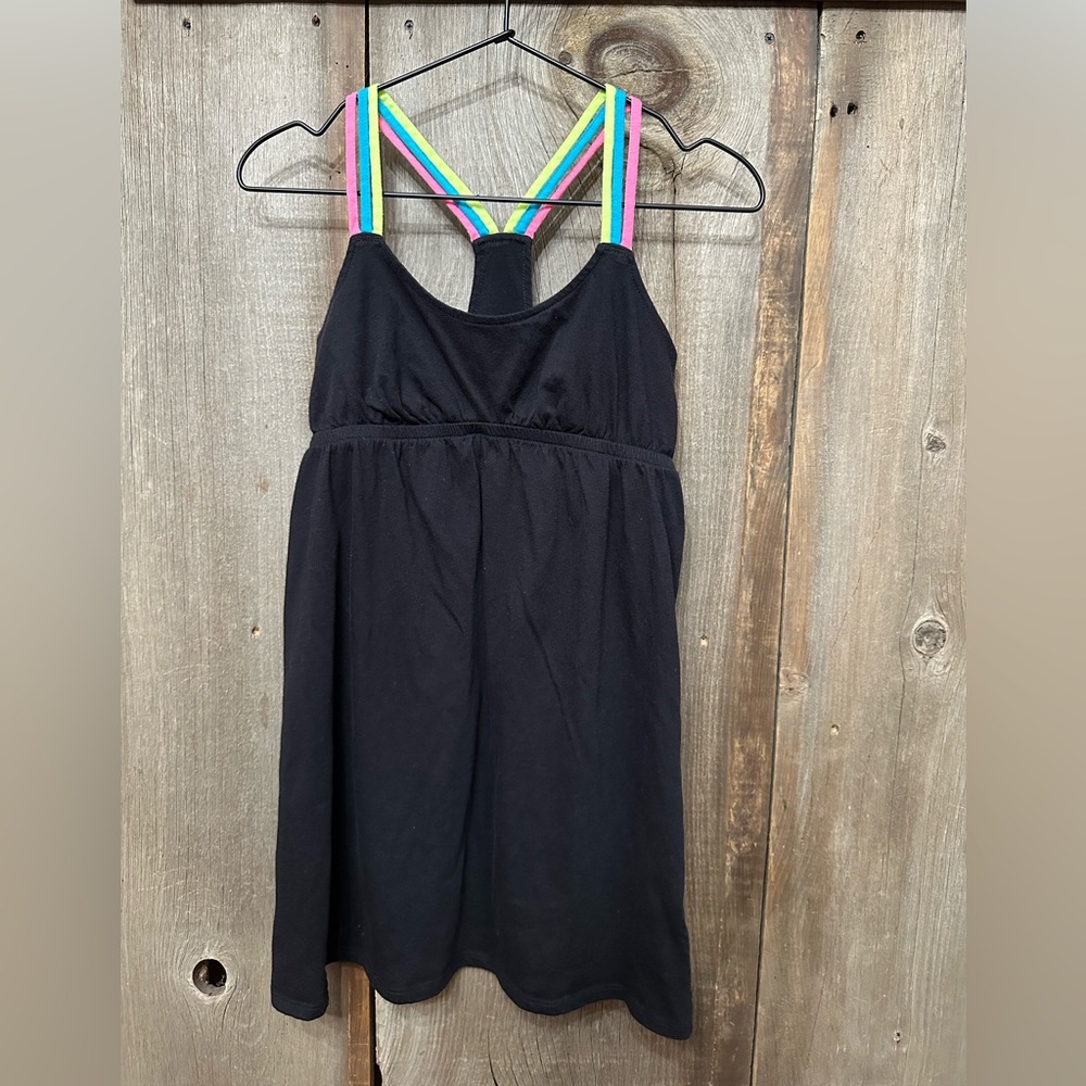 Joe Boxer Strappy Racerback Mini Knit Dress in Black Size Small